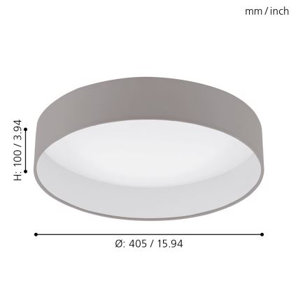 Eglo - Iluminação de teto LED com regulação 1xLED/18W/230V