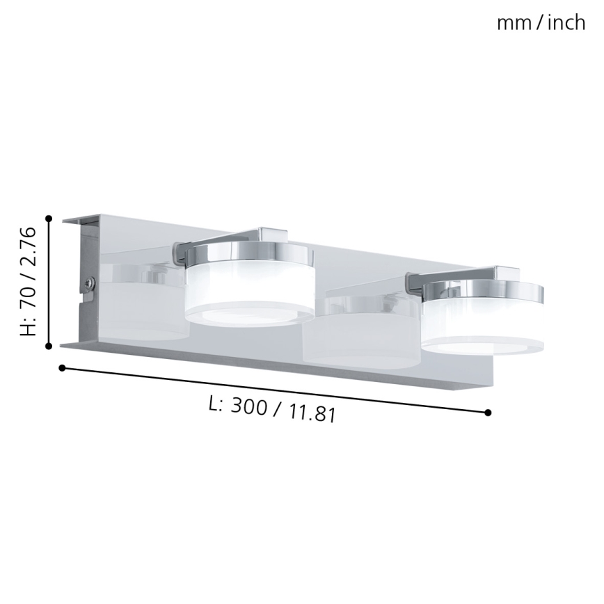 Eglo - LED Regulação iluminação de parede de casa de banho 2xLED/7,2W/ IP44