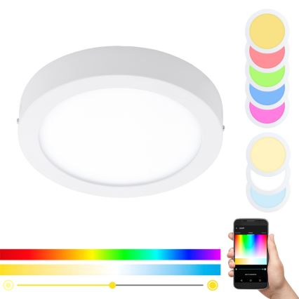 Eglo - Iluminação de teto LED RBGW com regulação FUEVA-C LED/15,6W/230V Bluetooth