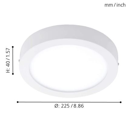 Eglo - Iluminação de teto LED RBGW com regulação FUEVA-C LED/15,6W/230V Bluetooth