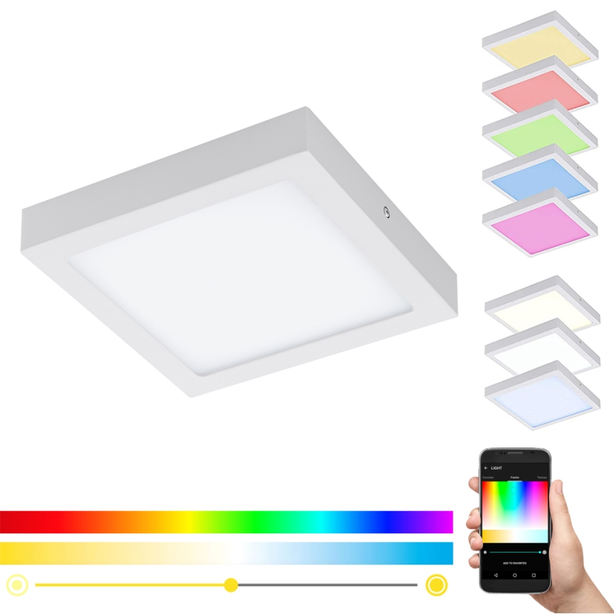 Eglo - Iluminação de teto LED RGBW com regulação FUEVA-C LED/15,6W/230V Bluetooth