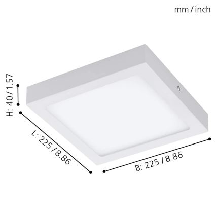 Eglo - Iluminação de teto LED RGBW com regulação FUEVA-C LED/15,6W/230V Bluetooth