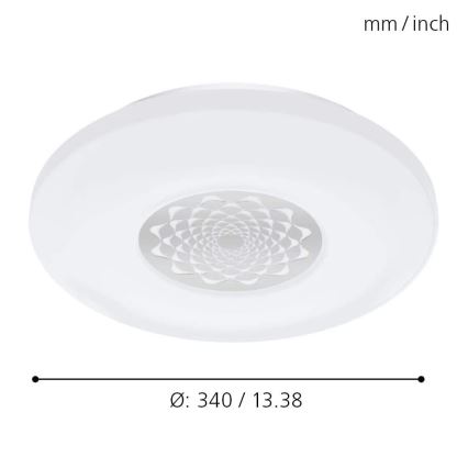 Eglo - Iluminação de teto e parede LED RGB com regulação CAPASSO-C LED/17W/230V