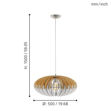 Eglo - Luz pendente 1xE27/60W/230V 500mm