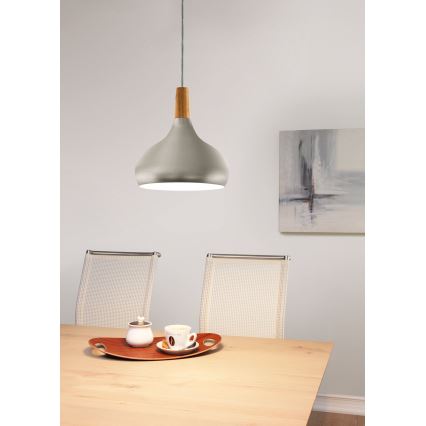 Eglo - Iluminação suspensa 1xE27/60W/230V d. 28 cm prateado