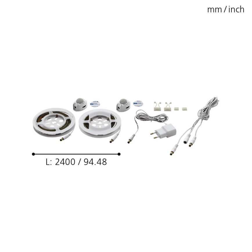 Eglo - CONJUNTO 2x Fita LED com sensor de movimento 2xLED/36x0,1W/230V 2,4m