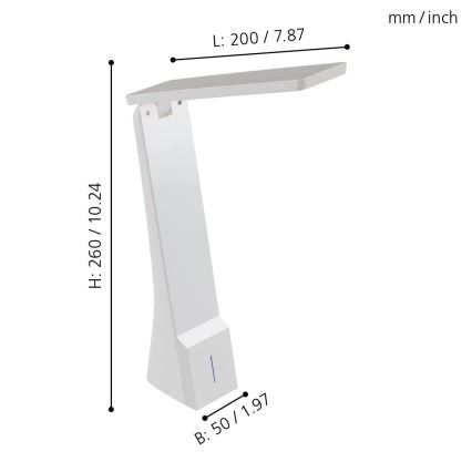 Eglo - Candeeiro de mesa fosco LED 1xLED/1,8W/230V branco