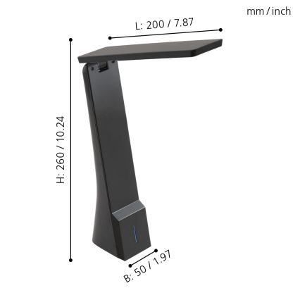 Eglo - Candeeiro de mesa fosco LED 1xLED/1,8W/230V preto antigo