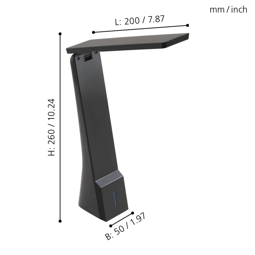 Eglo - Candeeiro de mesa fosco LED 1xLED/1,8W/230V preto antigo