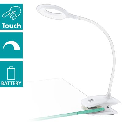Eglo - Candeeiro com clipe LED com regulação 1xLED/3W/230V 500 mAh branco