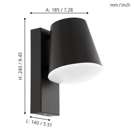 Eglo - Luz de parede de exterior 1xE27/10W/230V IP44