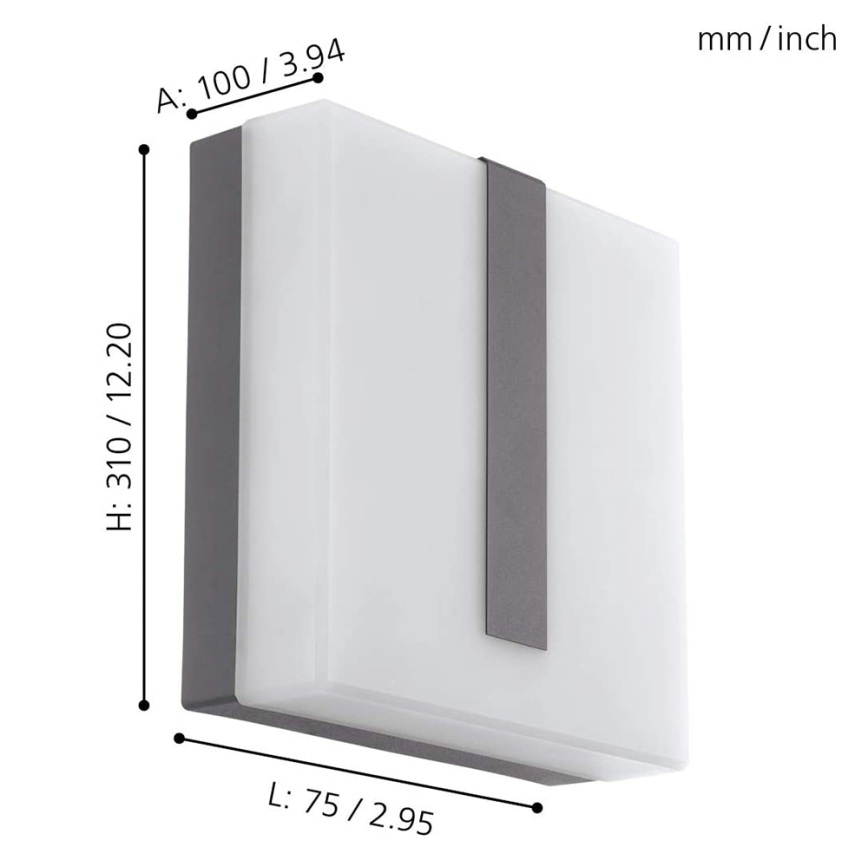 Eglo - Iluminação de parede exterior LED com regulação TORAZZA-C LED/14W/230V IP44