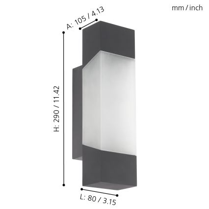 Eglo - Luz de parede LED de exterior LED/4,8W/230V IP44