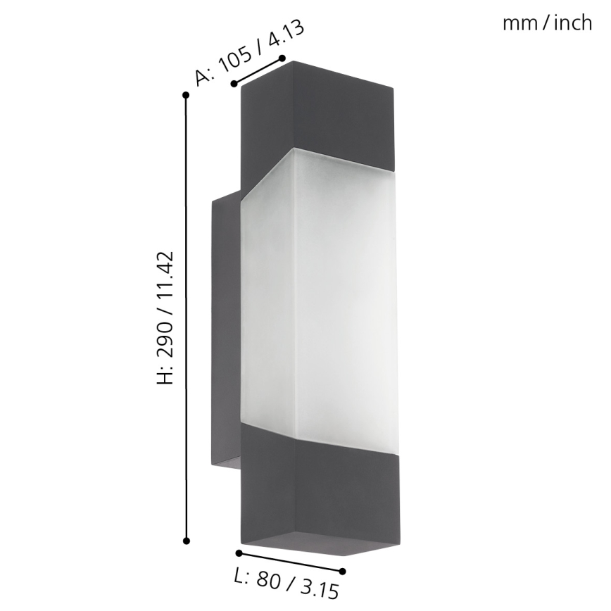 Eglo - Luz de parede LED de exterior LED/4,8W/230V IP44