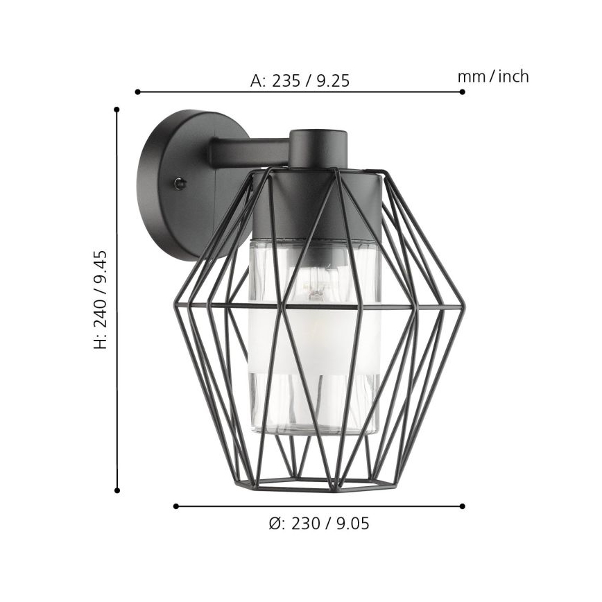 Eglo - Luz de parede de exterior 1xE27/60W/230V IP44