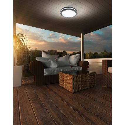 Eglo - Iluminação de teto para casa de banho LED com regulação LOCANA-C LED/14W/230V Bluetooth IP44 antracite