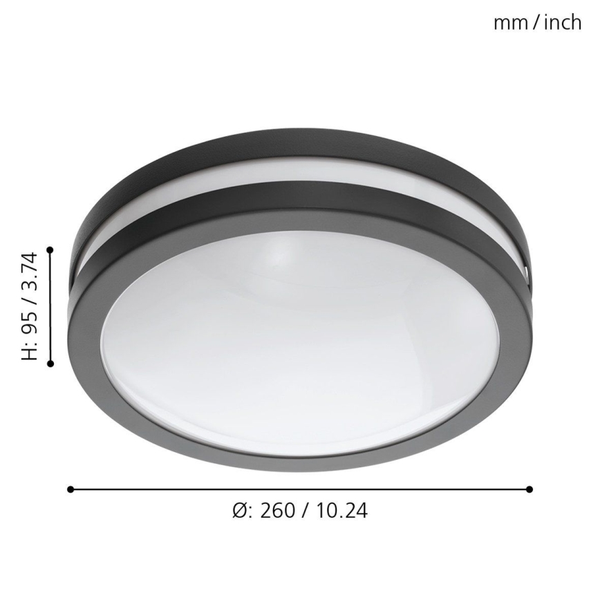 Eglo - Iluminação de teto para casa de banho LED com regulação LOCANA-C LED/14W/230V Bluetooth IP44 antracite