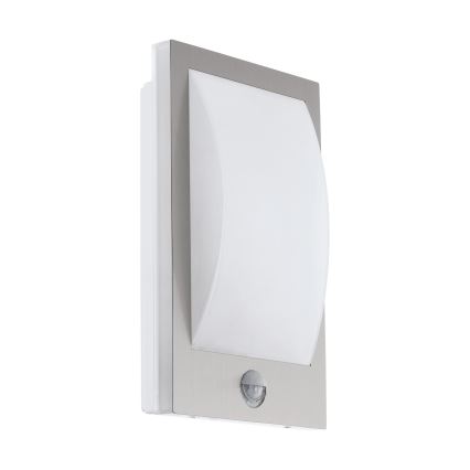 Eglo - Iluminação de parede exterior com sensor 1xE27/12W/230V IP44 cromado mate