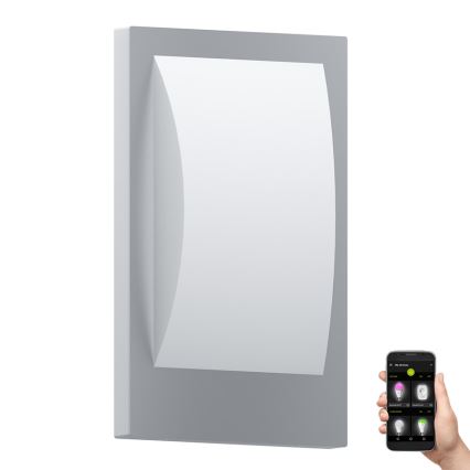 Eglo - LED Iluminação de parede exterior com regulação 1xE27/9W/230V IP44 cromado mate