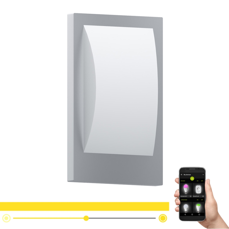 Eglo - LED Iluminação de parede exterior com regulação 1xE27/9W/230V IP44 cromado mate