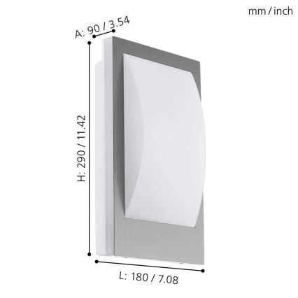 Eglo - LED Iluminação de parede exterior com regulação 1xE27/9W/230V IP44 cromado mate