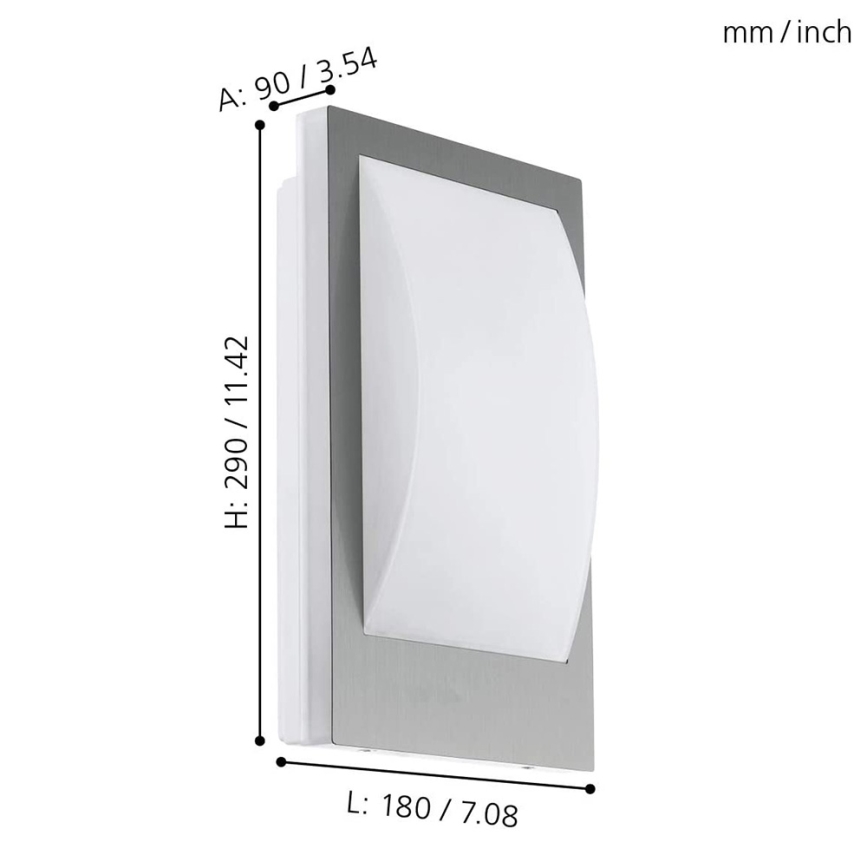 Eglo - LED Iluminação de parede exterior com regulação 1xE27/9W/230V IP44 cromado mate