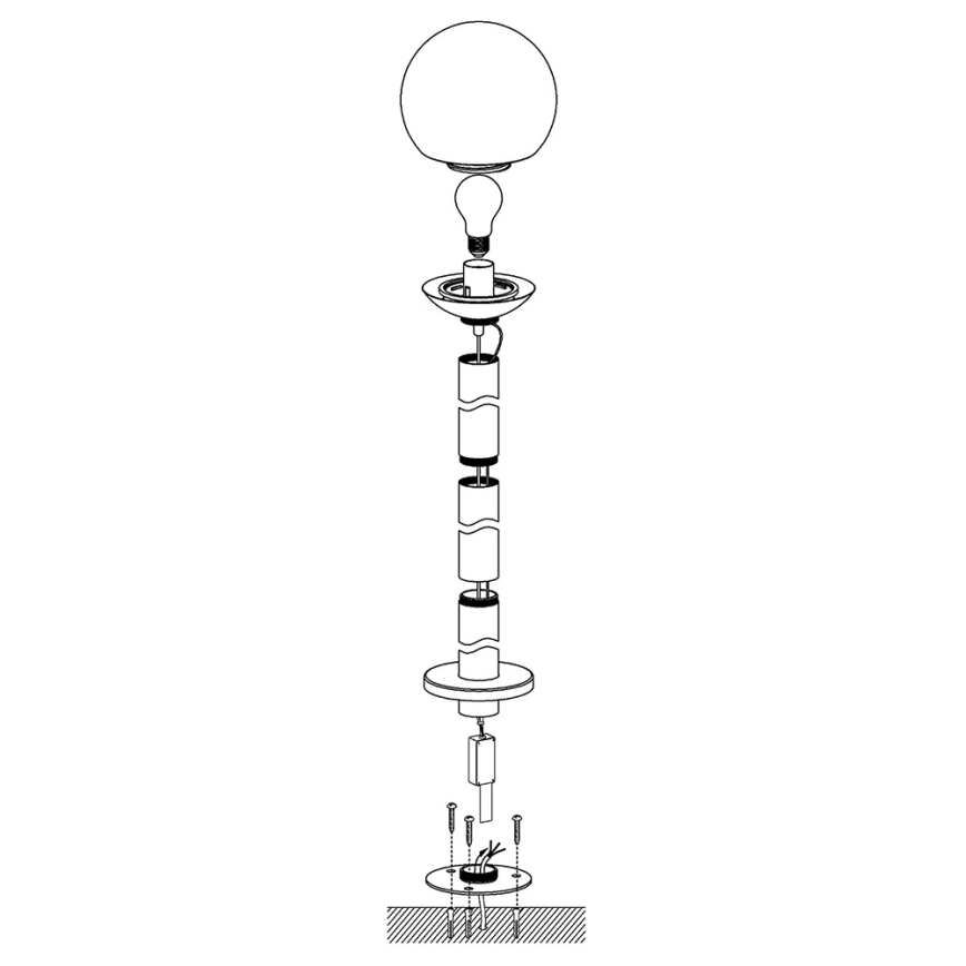 Eglo - Candeeiro exterior LED com regulação NISIA-C 1xE27/9W/230V 980 mm IP44