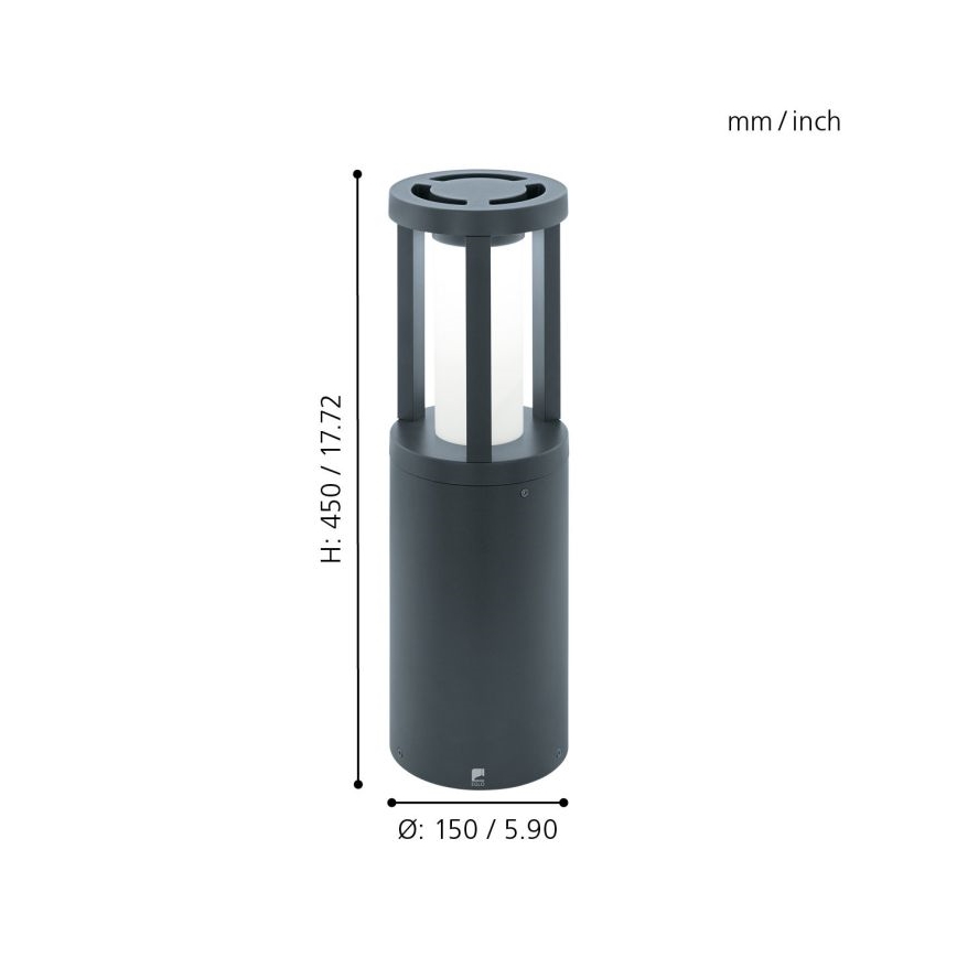 Eglo 97252 - Candeeiro LED de exterior GISOLA 1xLED/12W/230V IP44 450 mm 