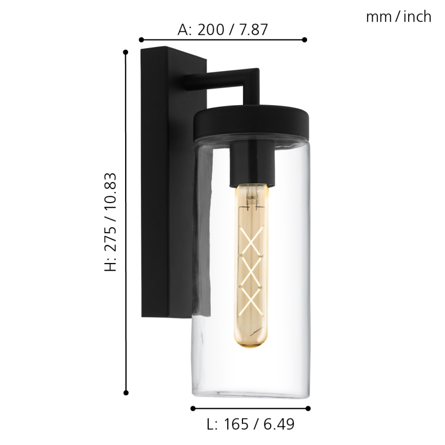 Eglo - Luz de parede de exterior 1xE27/60W/230V IP44