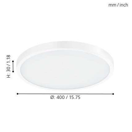 Eglo - Luz de teto LED 1xLED/25W/230V branco redondo 2500 lm