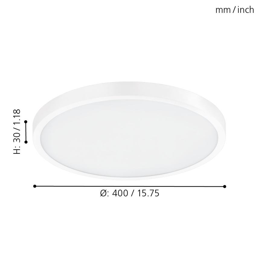 Eglo - Luz de teto LED 1xLED/25W/230V branco redondo 2500 lm