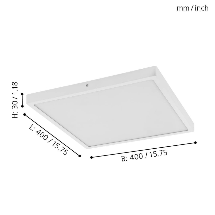 Eglo - Luz de teto LED 1xLED/25W/230V branco angular 2500 lm