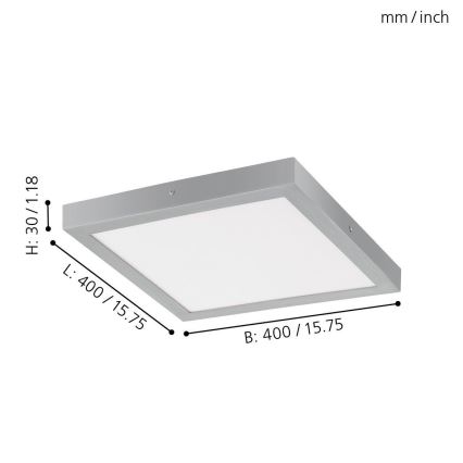 Eglo - Luz de teto LED 1xLED/25W/230V prata angular
