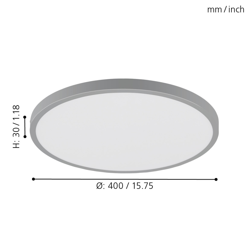Eglo - Luz de teto LED 1xLED/25W/230V prata redondo 4000K