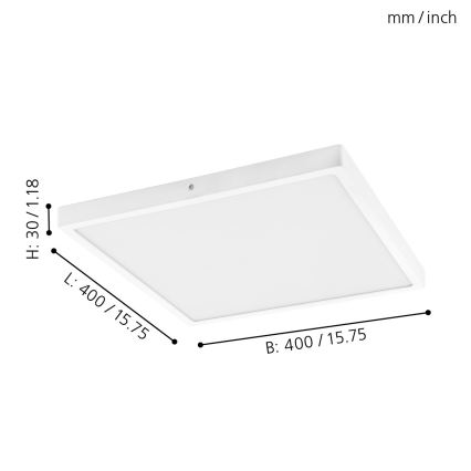 Eglo - Luz de teto LED 1xLED/25W/230V branco angular 4000K