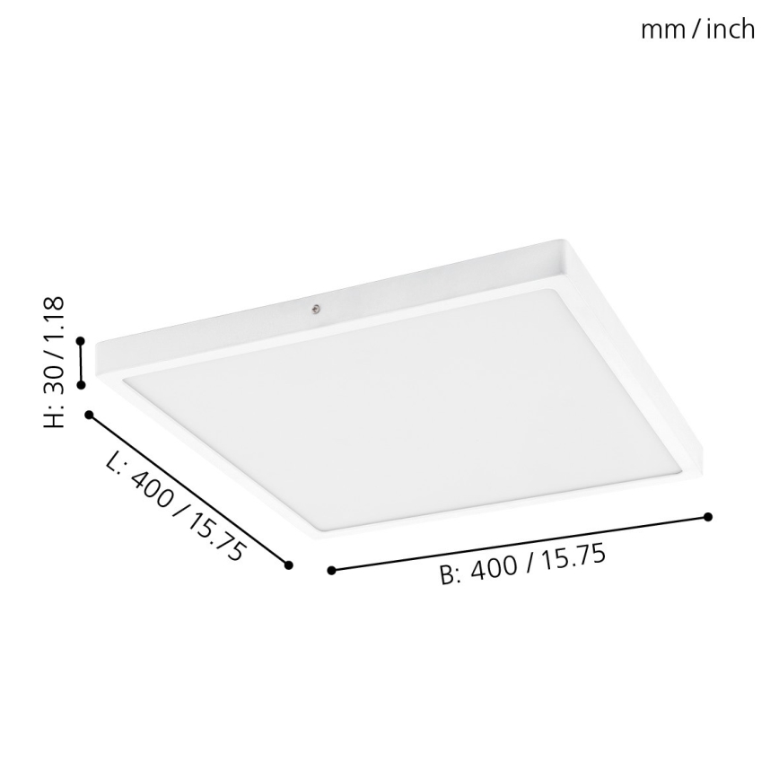 Eglo - Luz de teto LED 1xLED/25W/230V branco angular 4000K