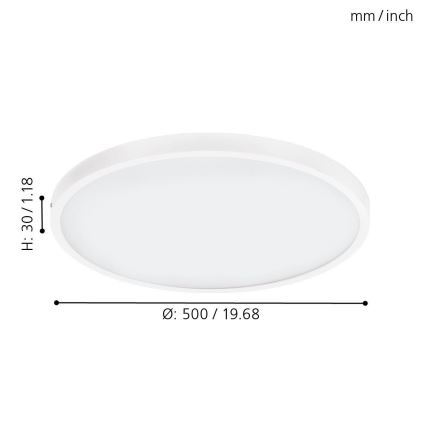 Eglo - Candeeiro de tecto LED dimerizável 1xLED/25W/230V 3000K diâmetro 50 cm