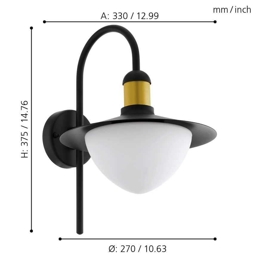 Eglo - Luz de parede de exterior 1xE27/60W/230V IP44