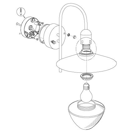 Eglo - Luz de parede de exterior 1xE27/60W/230V IP44
