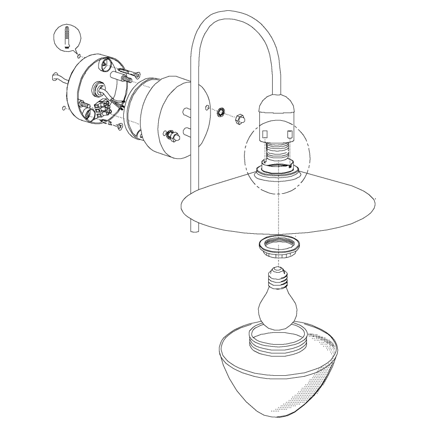 Eglo - Luz de parede de exterior 1xE27/60W/230V IP44