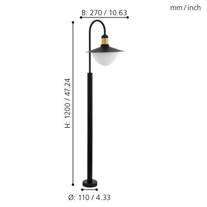 Eglo - Candeeiro de exterior 1xE27/60W/230V IP44