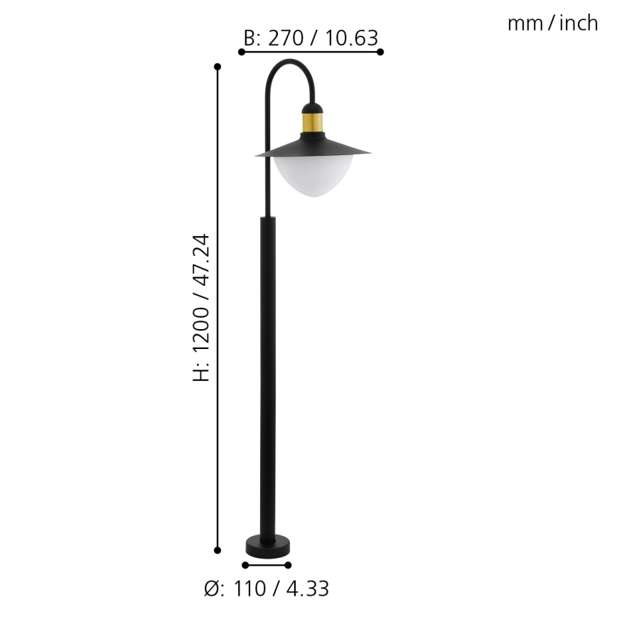 Eglo - Candeeiro de exterior 1xE27/60W/230V IP44