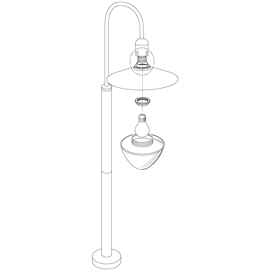 Eglo - Candeeiro de exterior 1xE27/60W/230V IP44