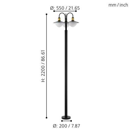 Eglo - Candeeiro de exterior 3xE27/60W/230V IP44