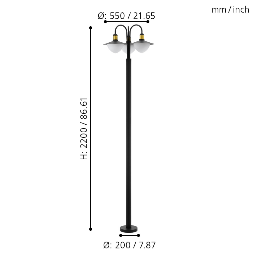 Eglo - Candeeiro de exterior 3xE27/60W/230V IP44