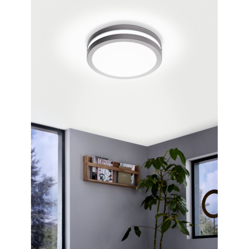 Eglo - Iluminação de teto de casa de banho LED com regulação LOCANA-C LED/14W cinzento IP44