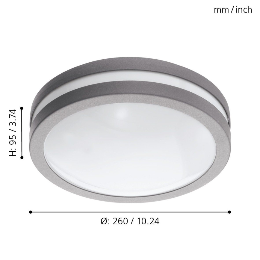 Eglo - Iluminação de teto de casa de banho LED com regulação LOCANA-C LED/14W cinzento IP44