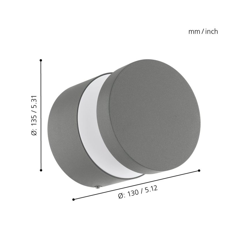 Eglo 97301 - Luz de parede LED de exterior MELZO LED/11W/230V cinzento IP44