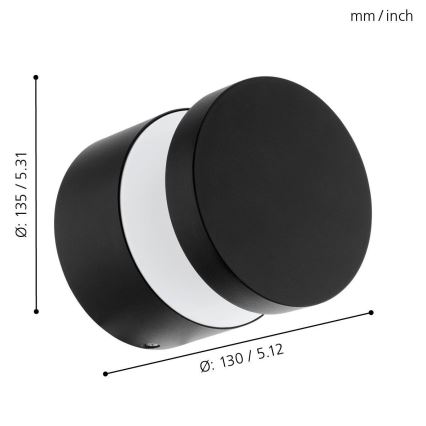 Eglo - Luz de parede LED de exterior LED/11W/230V preto antigo IP44