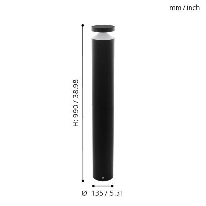 Eglo - Candeeiro LED de exterior LED/11W/230V preto antigo 990 mm IP44